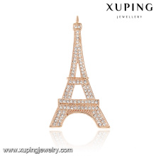 00045-xuping fashion rose gold Eiffel Tower shape brooch